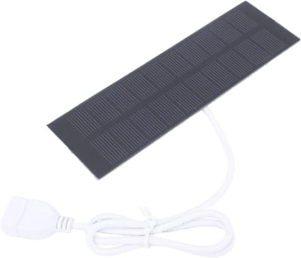 Draagbare Zonneoplader - Zonnepaneel Oplader - Outdoor Activiteiten - Compact Lichtgewicht - 1W Vermogen - Zwart
