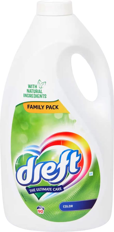 Dreft wasmiddel Color 90 wasbeurten 4,5 liter - family pack