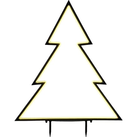 Luca Lighting Garden d'Light Kerstboom Tuinsteker - Kerstversiering Buiten met Warm Wit LED Licht - Kerst Decoratie met Timer en 8 Lichtstanden - Guirlande met Lampjes - L72 x H100 cm - Zwart