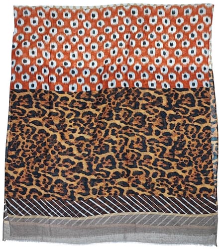 Lange Dunne Sjaal - Panterprint - Bruin - 180 x 80 cm (2321)