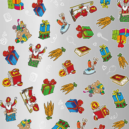 Cilgro cadeaupapier Sint zilver 200m x 30cm - inpakpapier.