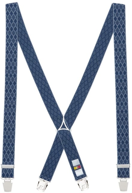 LINDENMANN heren bretels X-vorm - blauw dessin