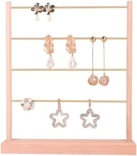 Sieraden Displaystandaard - Juwelrek Hout - Sieraden Presenteren - Grote Capaciteit - N.v.t. - Natuurlijk