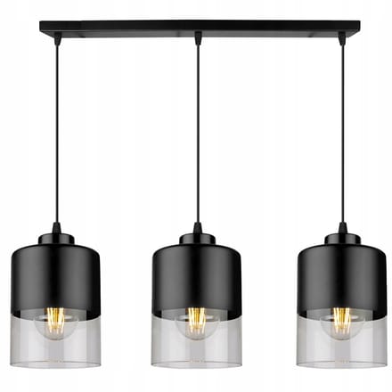 Moderne Hanglamp Plafnd Zwart Metaal Glas E27 LX-1269