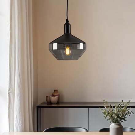 LumenXL 1-lichts hanglamp Mala smoke glas - breed glas