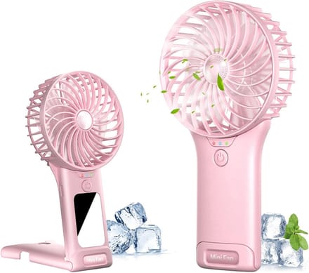 Solvix tafel ventilator geluidloos - Mini Handventilator - Roze - Oplaadbare 2000mAh Batterij - Stille Werking - Voor Thuis en Buiten