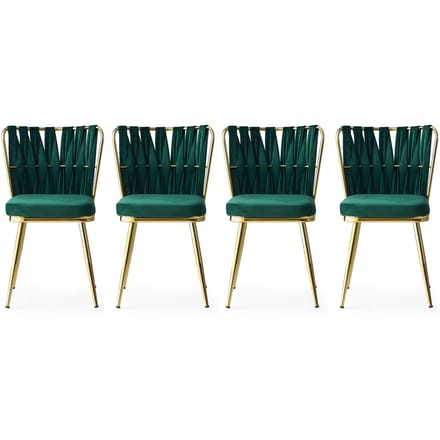 Set van 4 eetkamerstoelen Kusanali velvet | Atelier Del Sofa