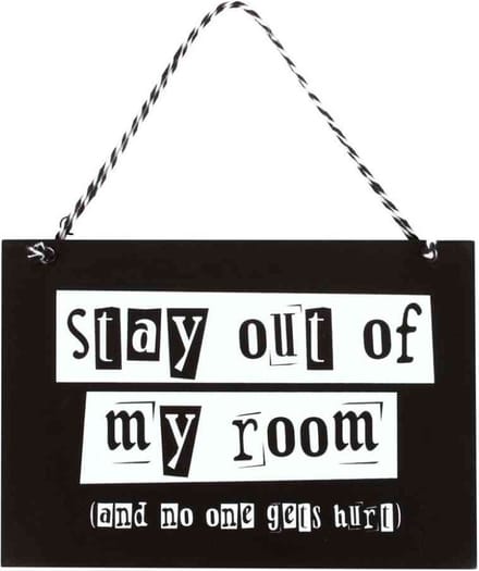 Something Different - Stay Out of My Room Decoratief bord - Zwart/Wit