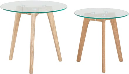 MISSOURI - Salontafel set - Lichte houtkleur - Glas