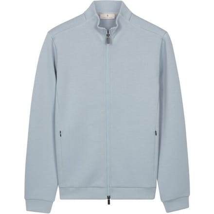 Thomas Maine Vest Sweat Cardigan Full 2-Way Zip Doubleface Interlock Licht Blauw / male