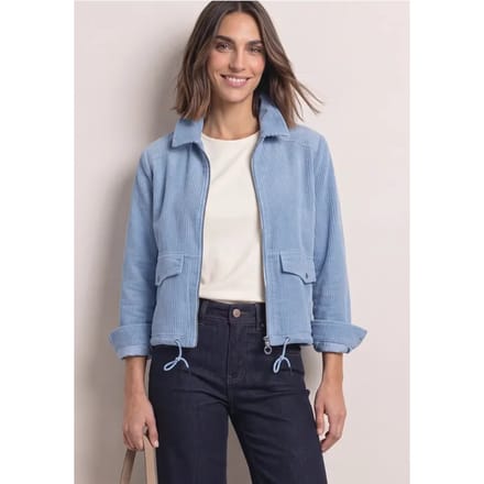 Corduroy jack met kraag en ritssluiting