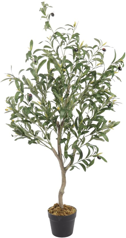 Kunst Olijfboom Toscane – 120 cm – Mediterrane Kunstboom - Extra vol – In Pot