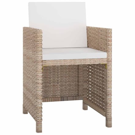 vidaXL - 13-delige - Tuinset - met - kussens - poly - rattan - beige