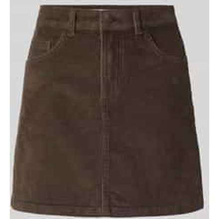 Noisy may bruine dames rok   Regular fit   Rib patroon   Knoop- en ritssluiting   Regular waist Bruin S