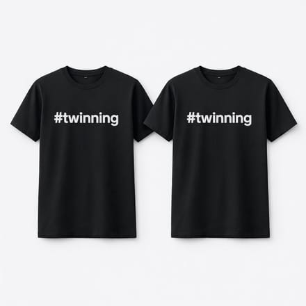 #TWINNING - T-shirt - Korte mouw - Zwart - Maat 104 - Tweeling Set