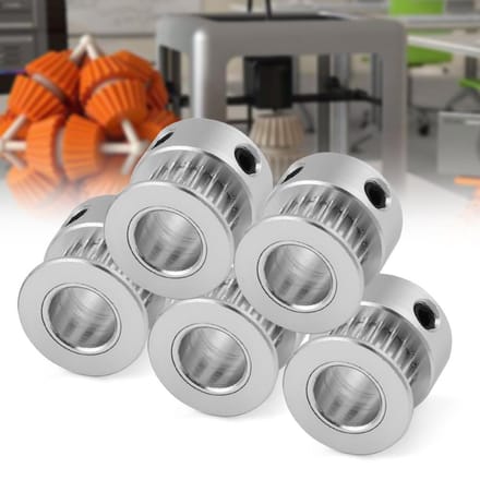 5 Pièces 2GT 20T Alliage d'Aluminium Engrenage Poulie de Courroie de Distribution Synchrone pour Imprimante 3D 8mm gray
