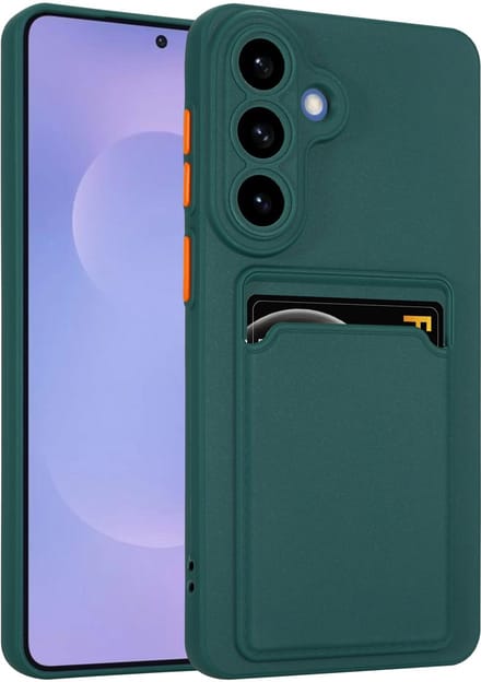 ShieldCase Siliconen Hoesje - Geschikt voor Samsung Galaxy S26 Plus - Met Pasjeshouder - Donkergroen