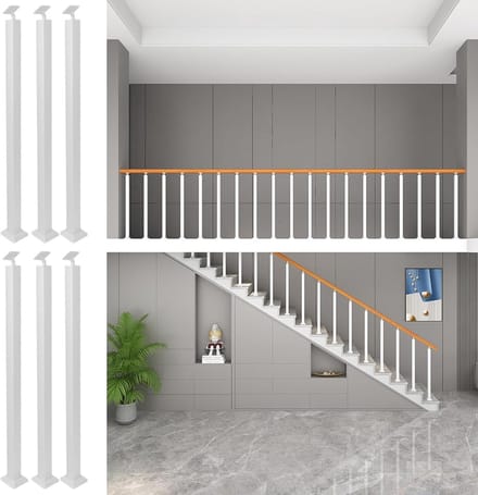 Leuning Paal - Baluster Kolom - Buiten Leunen - Verstelbare Hoek - 60-120 cm Hoog - Wit