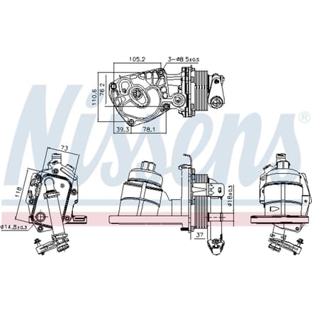 Olie radiator, motorolie NISSENS 91325