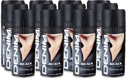 Denim Deo Spray – Black - 12 x 150 ml - Voordeelverpakking