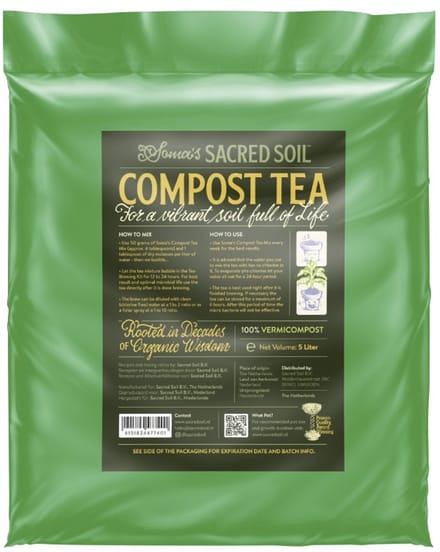 Soma’s Sacred Soil Compost Tea Mix – Wormenmest – 5 Liter – Humus – Compost – Bodemleven – Bodemverbeteraar – Voor 100L Compostthee