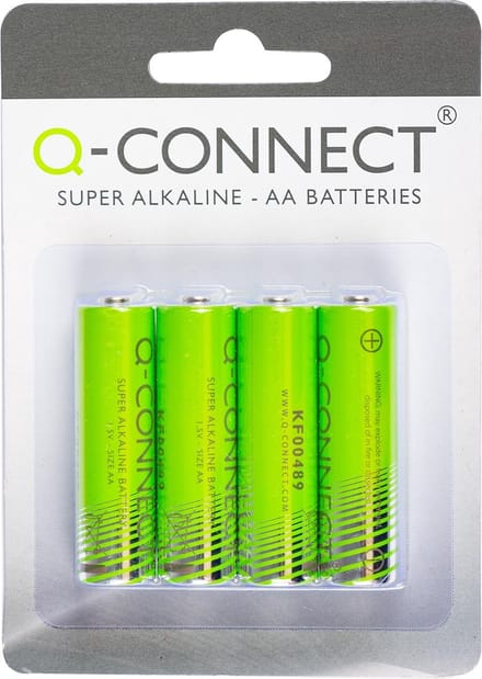 Q-CONNECT batterij | alkaline | AA | blister van 4 stuks