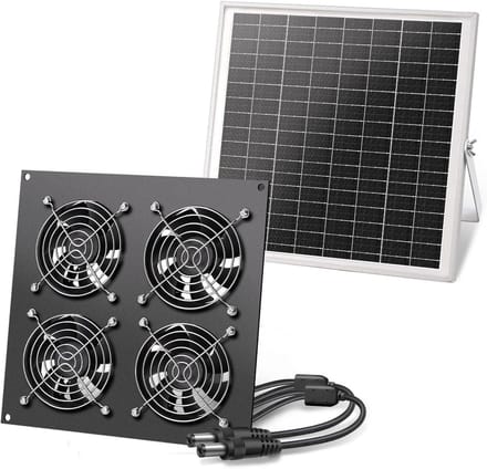Zonnepaneel Ventilator - Solar Ventilatie - Hokken Ventileren - IP67 Waterdicht - 15 Watt - Zwart