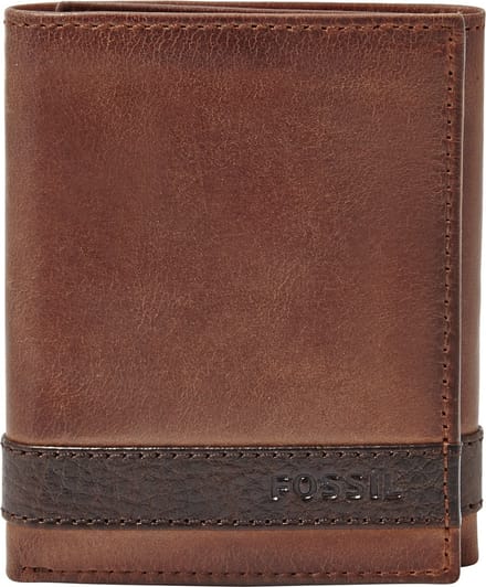 FOSSIL Portemonnee Quinn Trifold Brown Bruine
