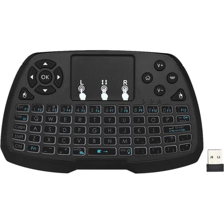 2.4GHz draadloos toetsenbord touchpad muis afstandsbediening voor Android Smart TV BOX 4 kleuren achtergrondverlichting black