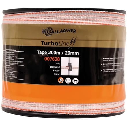 Gallagher TurboLine Lint 20mm wit (200 meter) - Betrouwbare lintafrastering