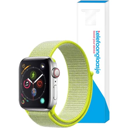 Nylon bandje Apple Watch 1/2/3/4/5/6/SE ? 38/40mm - Neon geel
