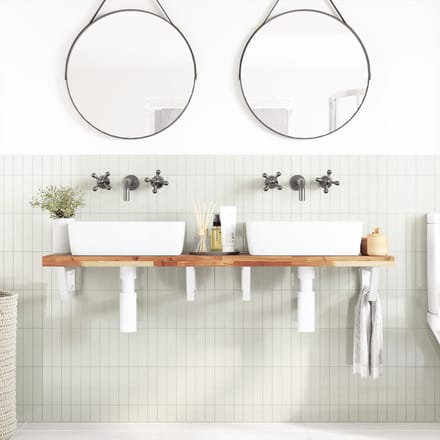 vidaXL - Badkamer - wandschap - staal - en - massief - acaciahout