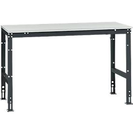 Manuflex basistafel UNIVERSAL Standaard, tafelblad melamine, 1500 x 800, antraciet
