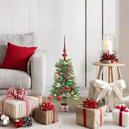 vidaXL - Kerstboom - met - 150 - LED - met - standaard - Groen - 65 - cm - PE