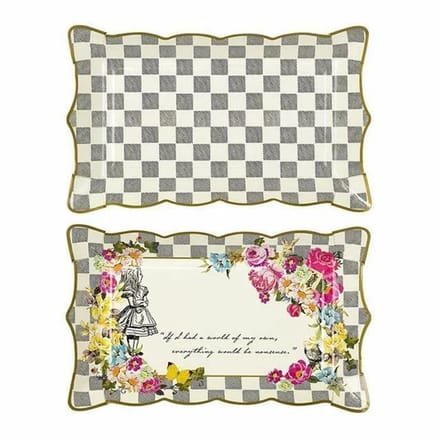 Talking tables Truly Alice 4 serveer schalen van karton in 2 prints 15 x 25 cm