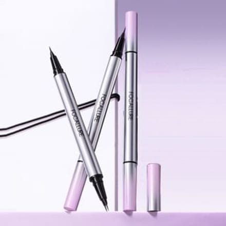 FOCALLURE - Duo Liquid Eyeline And Brow Pen - 2 Colors #BR01 Chocolate Brown - 0.4g