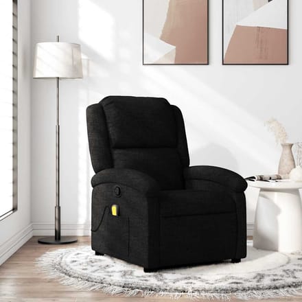 vidaXL - Massagestoel - verstelbaar - stof - zwart