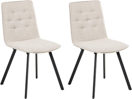 CARVER - Eetkamerstoel set van 2 - Lichtbeige - Polyester