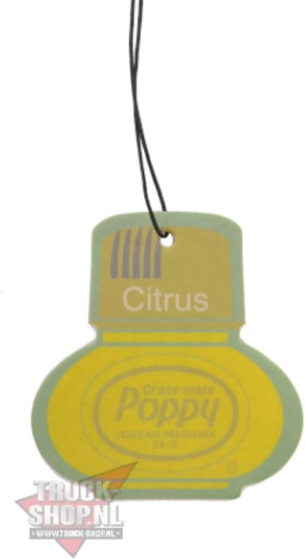 Poppy Grace Mate Classic Cardboard Car Airfreshener CITRUS