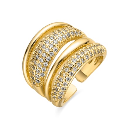 Luxenter ring met glanzende 18k gouden afwerking zirkonia - Merima