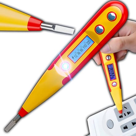 Spanningstester - Contactloze meter - Elektrische controle - LCD display - 16 cm - Grijs