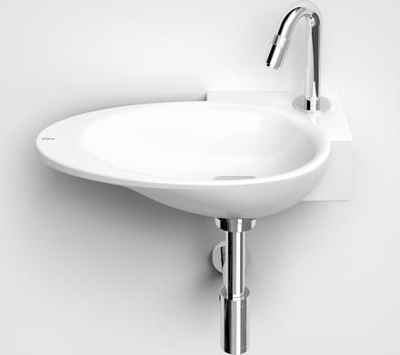 Clou First fonteinkom 38.8x24.6cm kraangat rechts Keramiek Wit