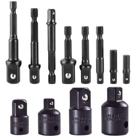 Allecto - 8 stks 1/4", 3/8", 1/2" Extension Socket Adapter Set en 4
