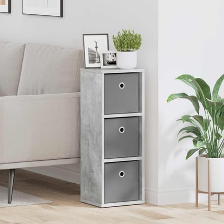 vidaXL - Dressoir - met - lade - Beton - Grijs - 25,5 - x - 22 - x - 69,5 - cm