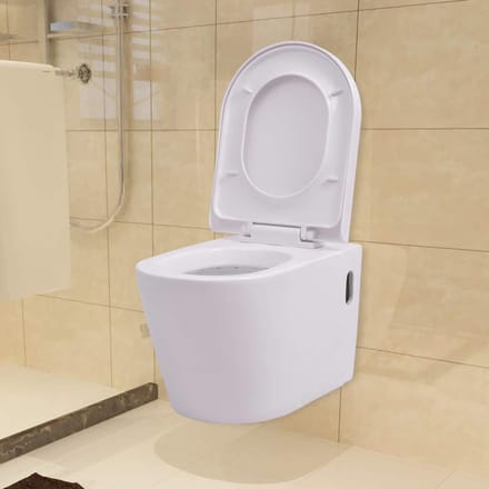 vidaXL - Hangend - toilet - met - verborgen - stortbak - keramiek - wit