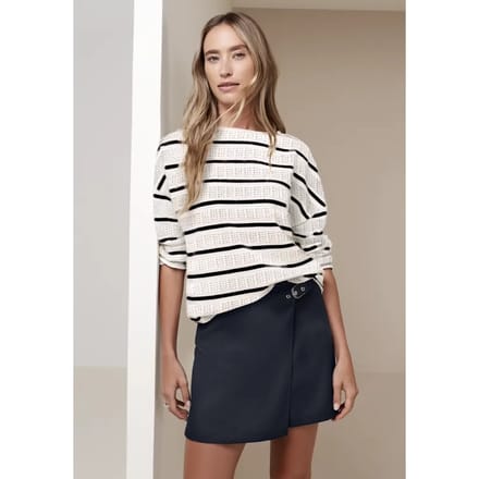 Knielange skort met gesp