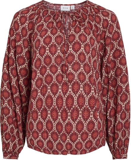 VILA - VIECORA ELVA V-NECK LS TOP - Dames - Blouses