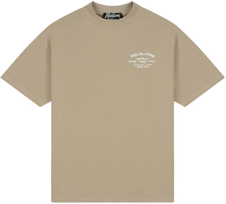Malelions permanent vacation t-shirt in de kleur bruin.