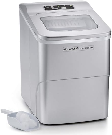 IJsmachine Keuken - IJsblokjes Maker - Drankjes Koelen - Stille Compressor - 12kg Per Dag - Zilver