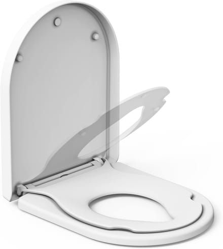 WC-bril - D-vorm, softclose, afklikbaar & gemakkelijk te reinigen, wit